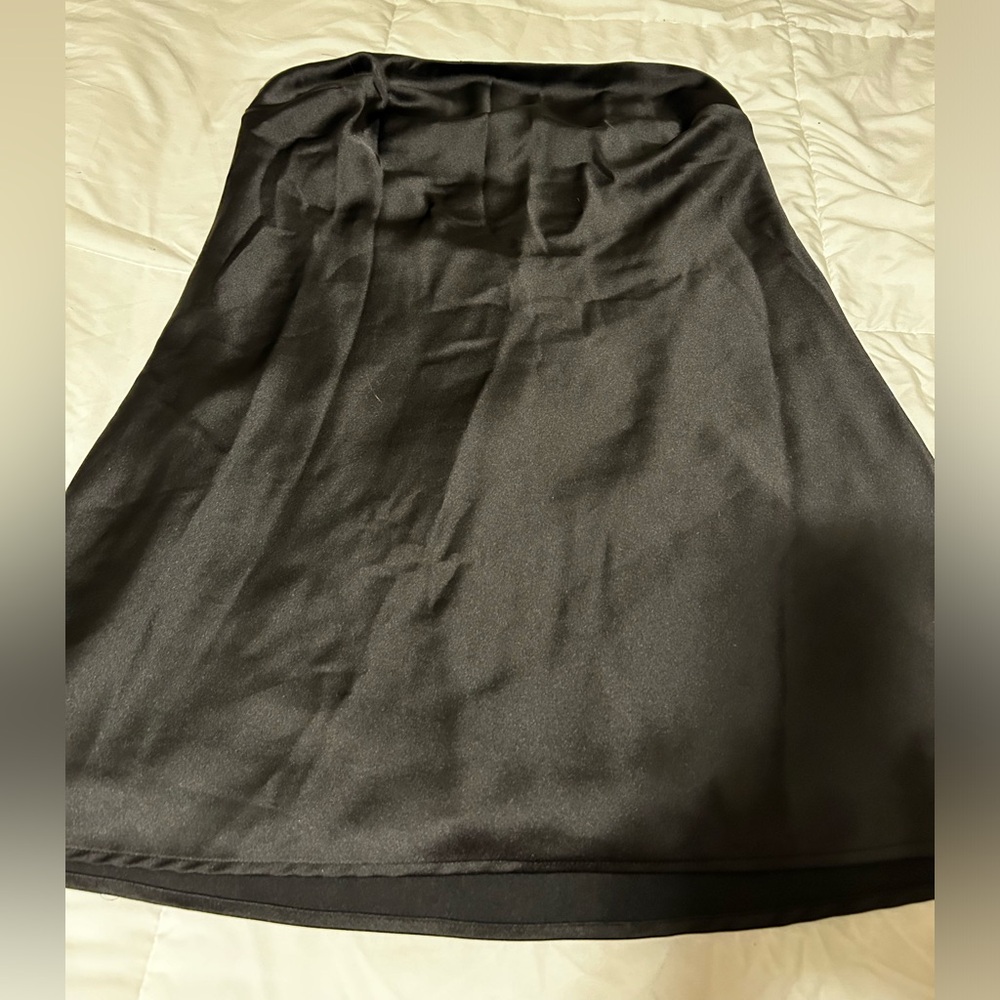 Mini black slip dress